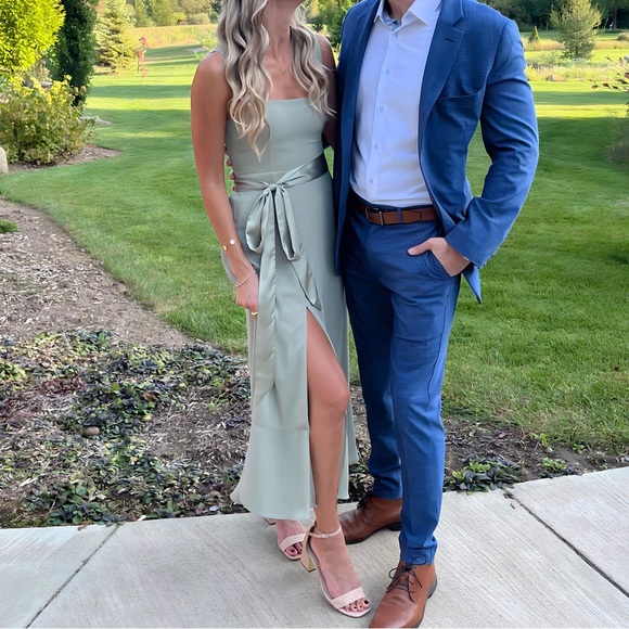 Show Me Your Mumu Claire Midi Dress Moss Green Size Small - Picture 10 of 10